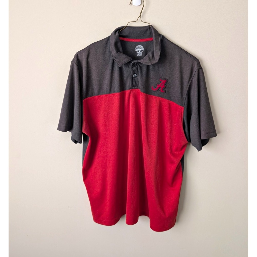 Rivalry Threads 91 Polo Shirt Mens XL Gray Red Colorblock Alabama A Logo